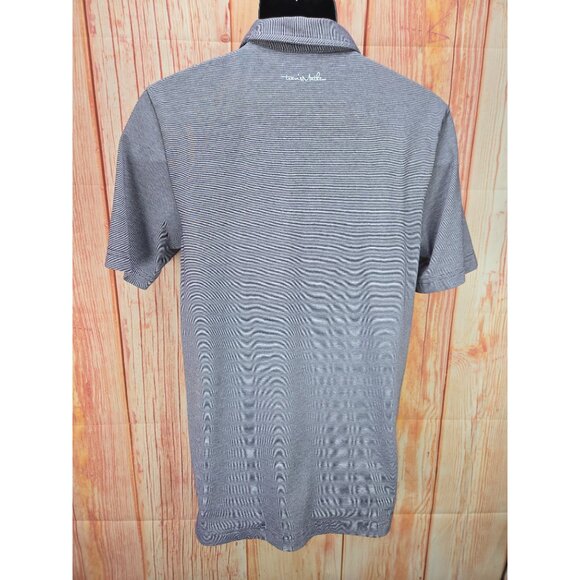 Travis Mathew Mens Striped Polo Shirt Size Medium Lavender - Picture 2 of 7